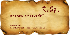 Krisko Szilvió névjegykártya